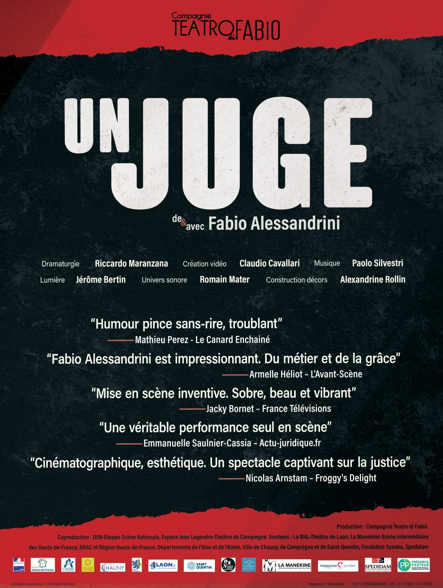 Affiche spectacle Un Juge - Théâtre des Îlets - Cie Teatro di Fabio